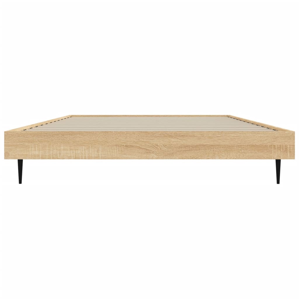 sonoma tölgy színű szerelt fa ágykeret matrac nélkül 100x200 cm