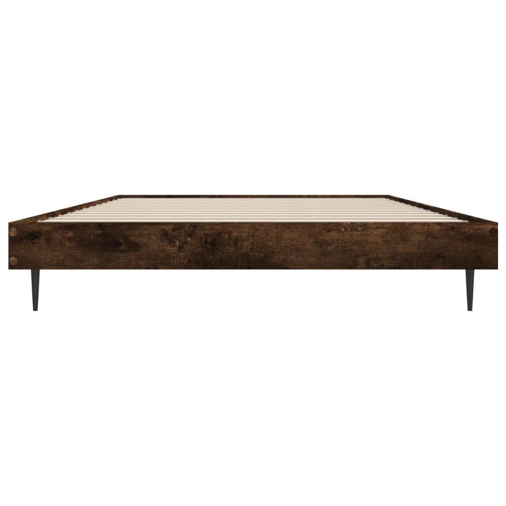 füstös tölgy színű szerelt fa ágykeret matrac nélkül 100x200 cm
