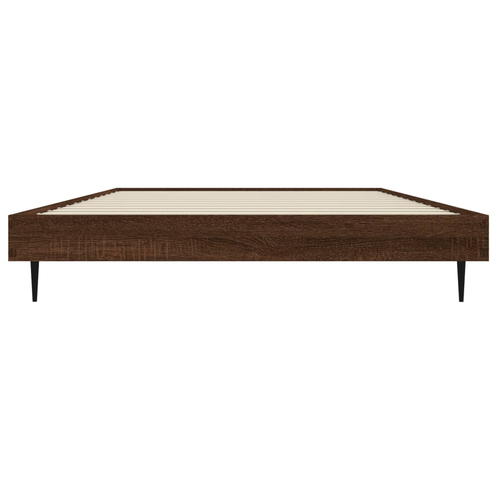 barna tölgy színű szerelt fa ágykeret matrac nélkül 100x200 cm