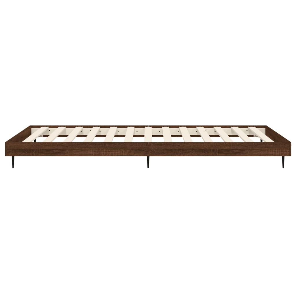barna tölgy színű szerelt fa ágykeret matrac nélkül 100x200 cm