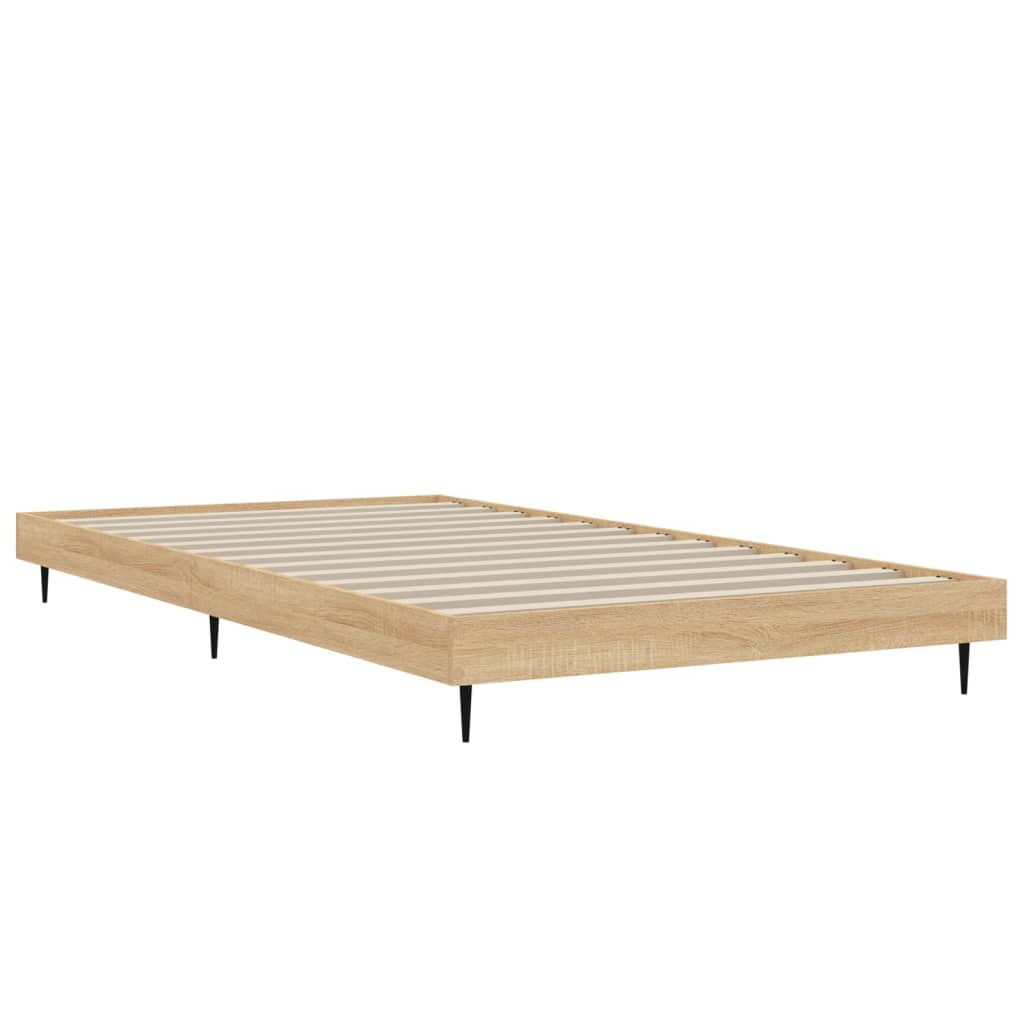 sonoma tölgy színű szerelt fa ágykeret matrac nélkül 90x200 cm