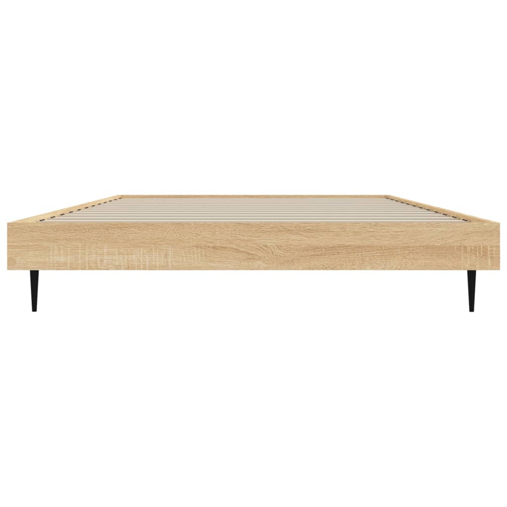 sonoma tölgy színű szerelt fa ágykeret matrac nélkül 90x200 cm