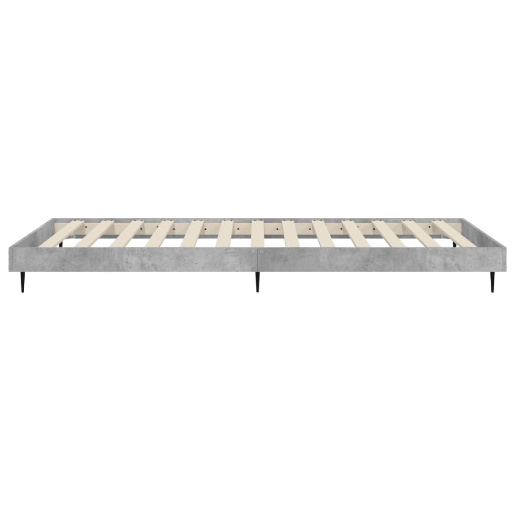 betonszürke szerelt fa ágykeret 90 x 200 cm