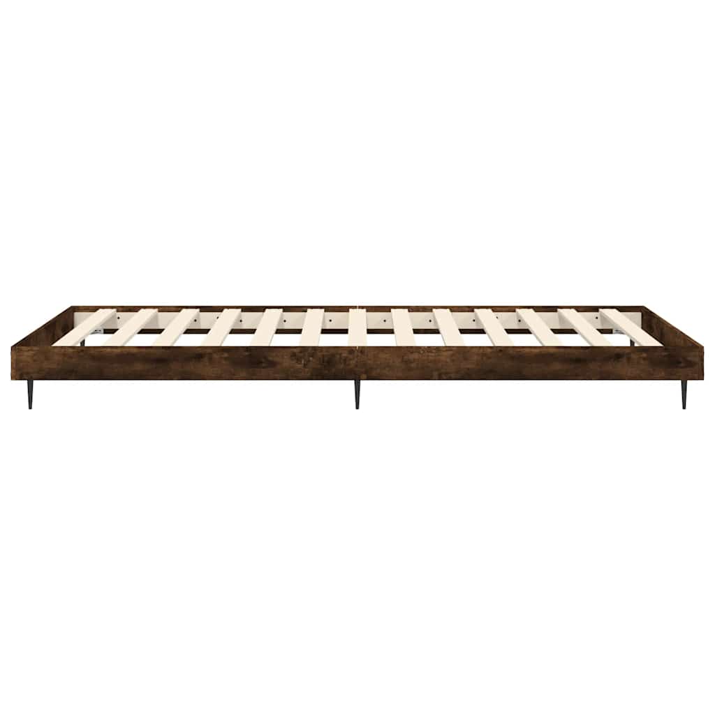 füstös tölgy színű szerelt fa ágykeret matrac nélkül 90x200 cm