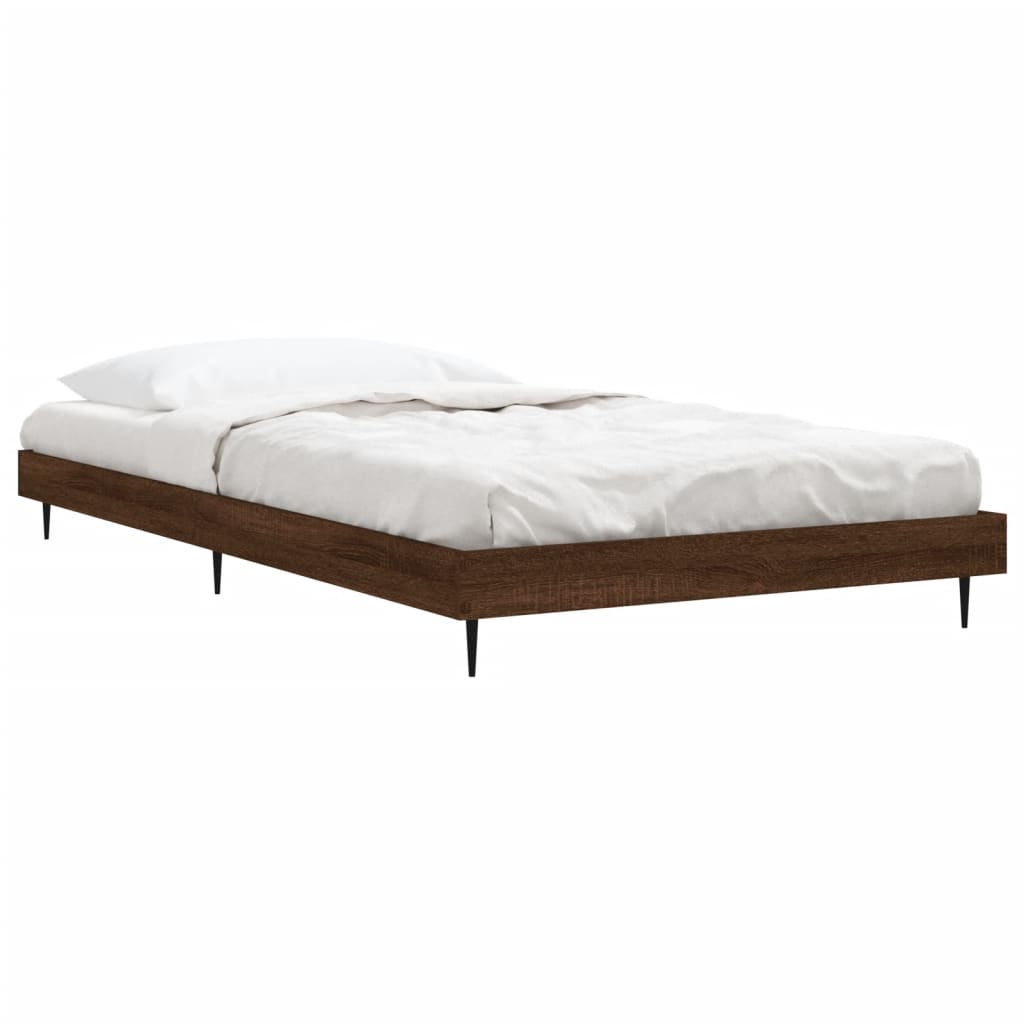 barna tölgy színű szerelt fa ágykeret matrac nélkül 90x200 cm