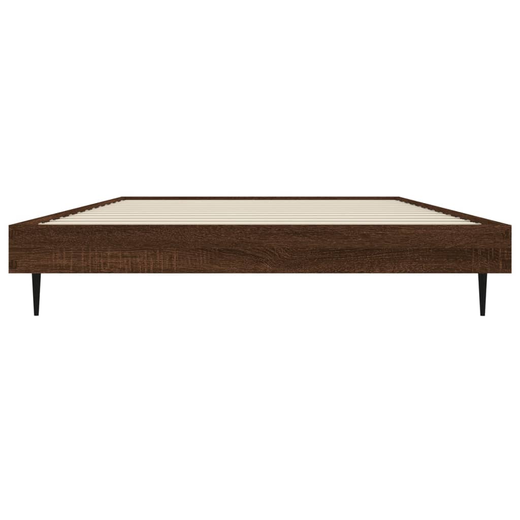 barna tölgy színű szerelt fa ágykeret matrac nélkül 90x200 cm