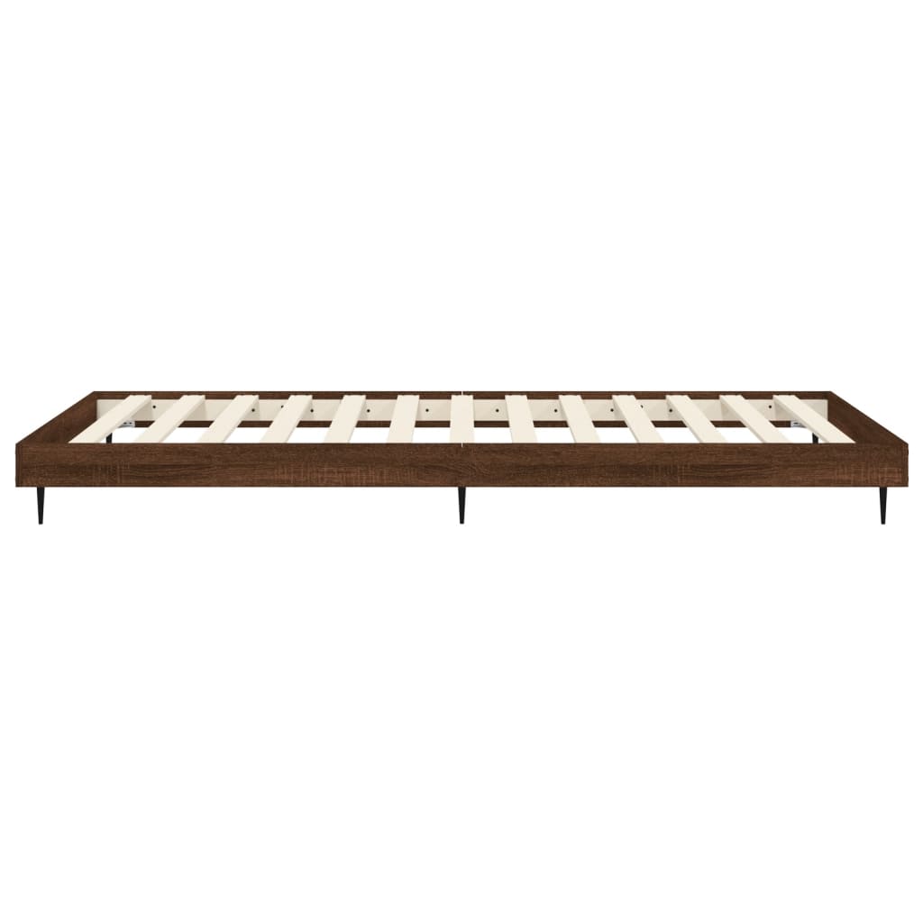 barna tölgy színű szerelt fa ágykeret matrac nélkül 90x200 cm