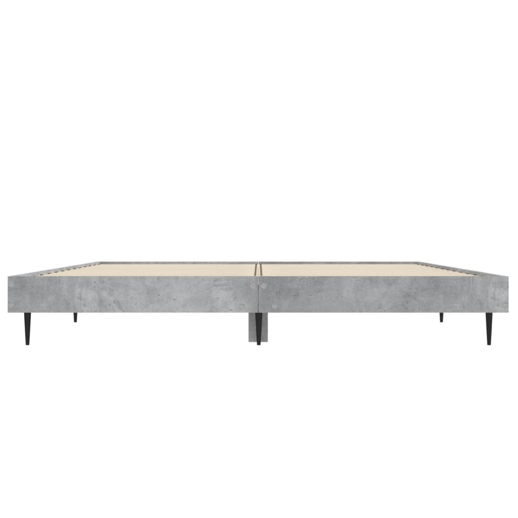 betonszürke szerelt fa ágykeret 135 x 190 cm