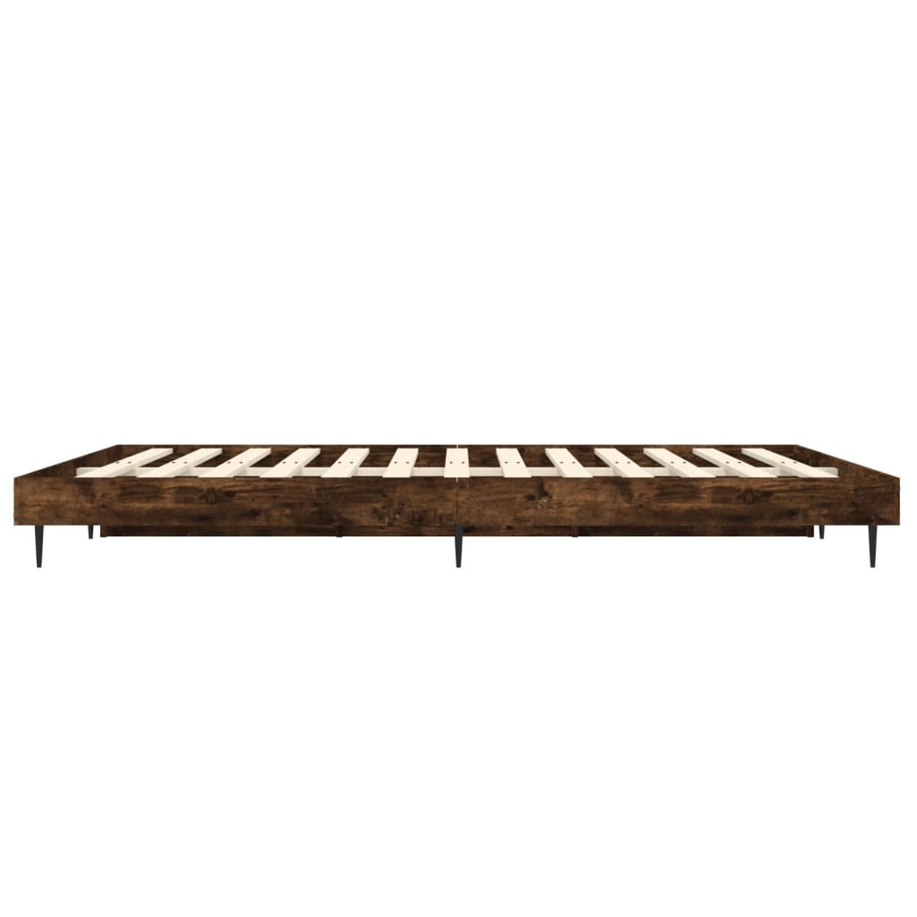 füstös tölgy színű szerelt fa ágykeret matrac nélkül 120x190 cm
