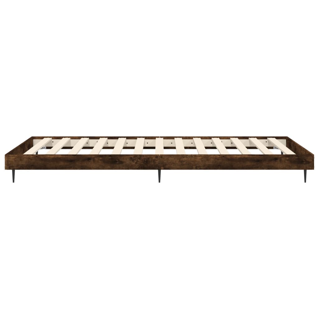 füstös tölgy színű szerelt fa ágykeret matrac nélkül 90x190 cm