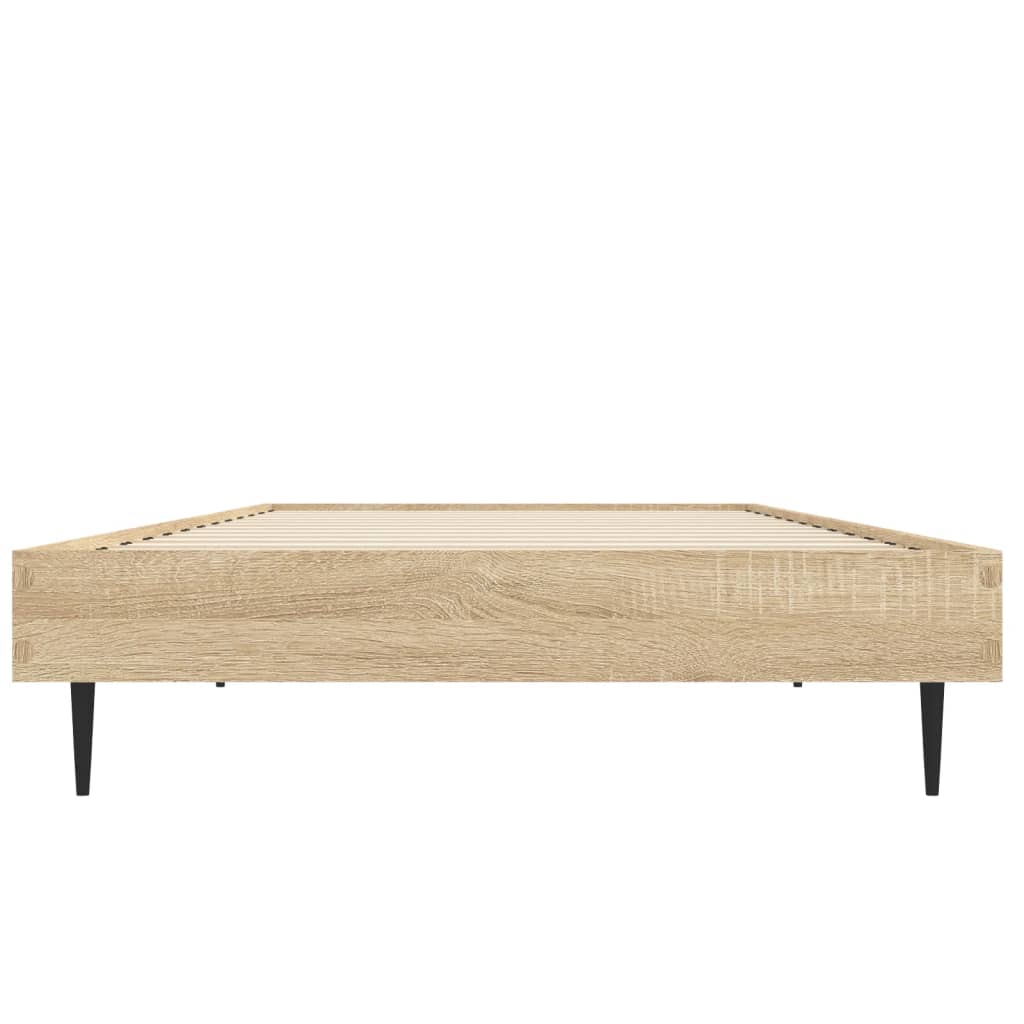 sonoma tölgy színű szerelt fa ágykeret matrac nélkül 75x190 cm