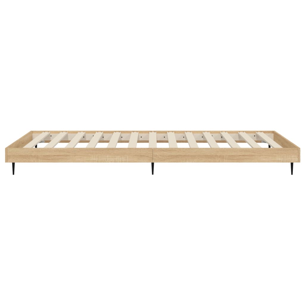 sonoma tölgy színű szerelt fa ágykeret matrac nélkül 75x190 cm