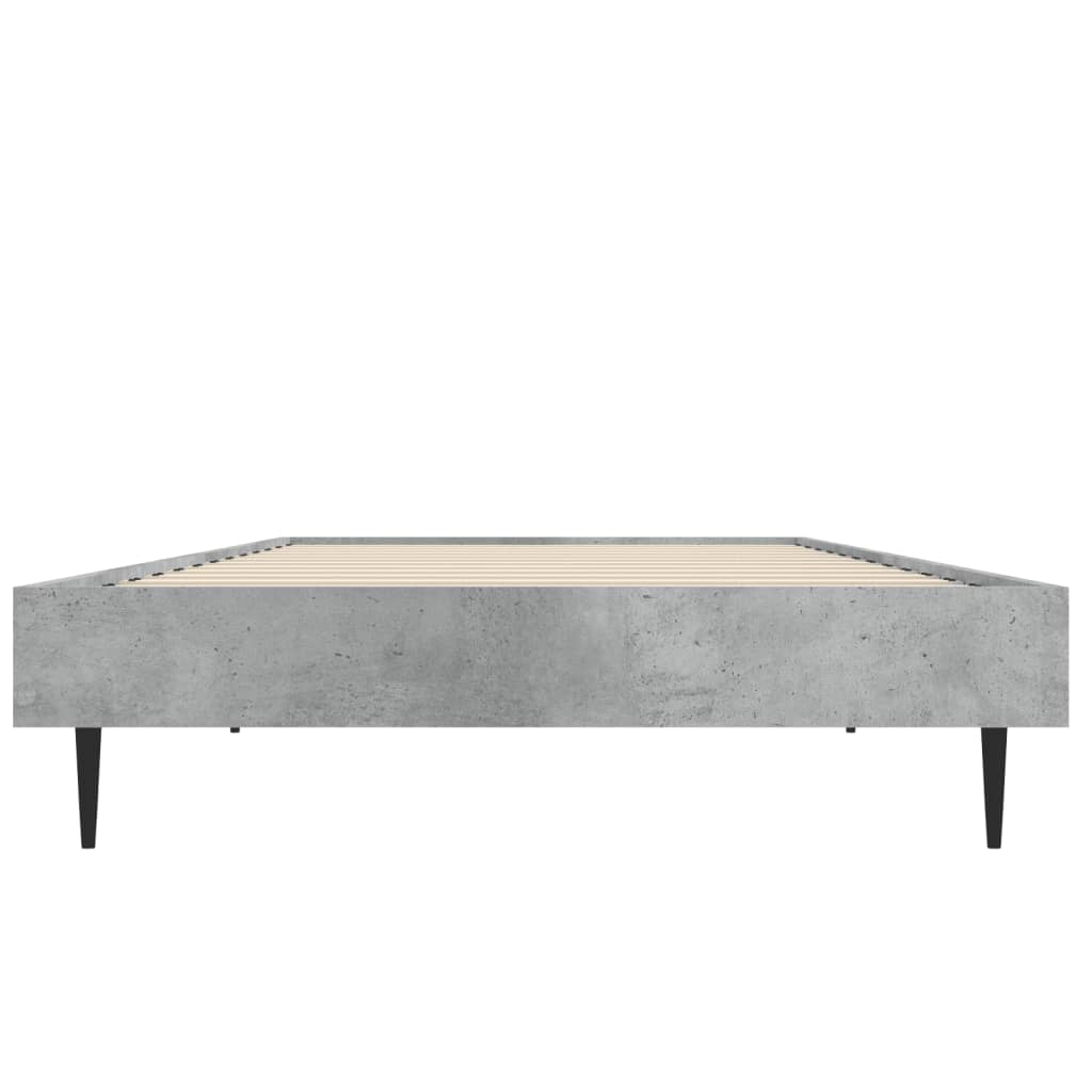 betonszürke szerelt fa ágykeret 75 x 190 cm