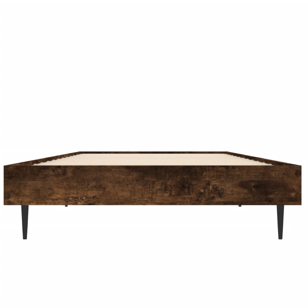 füstös tölgy színű szerelt fa ágykeret matrac nélkül 75x190 cm