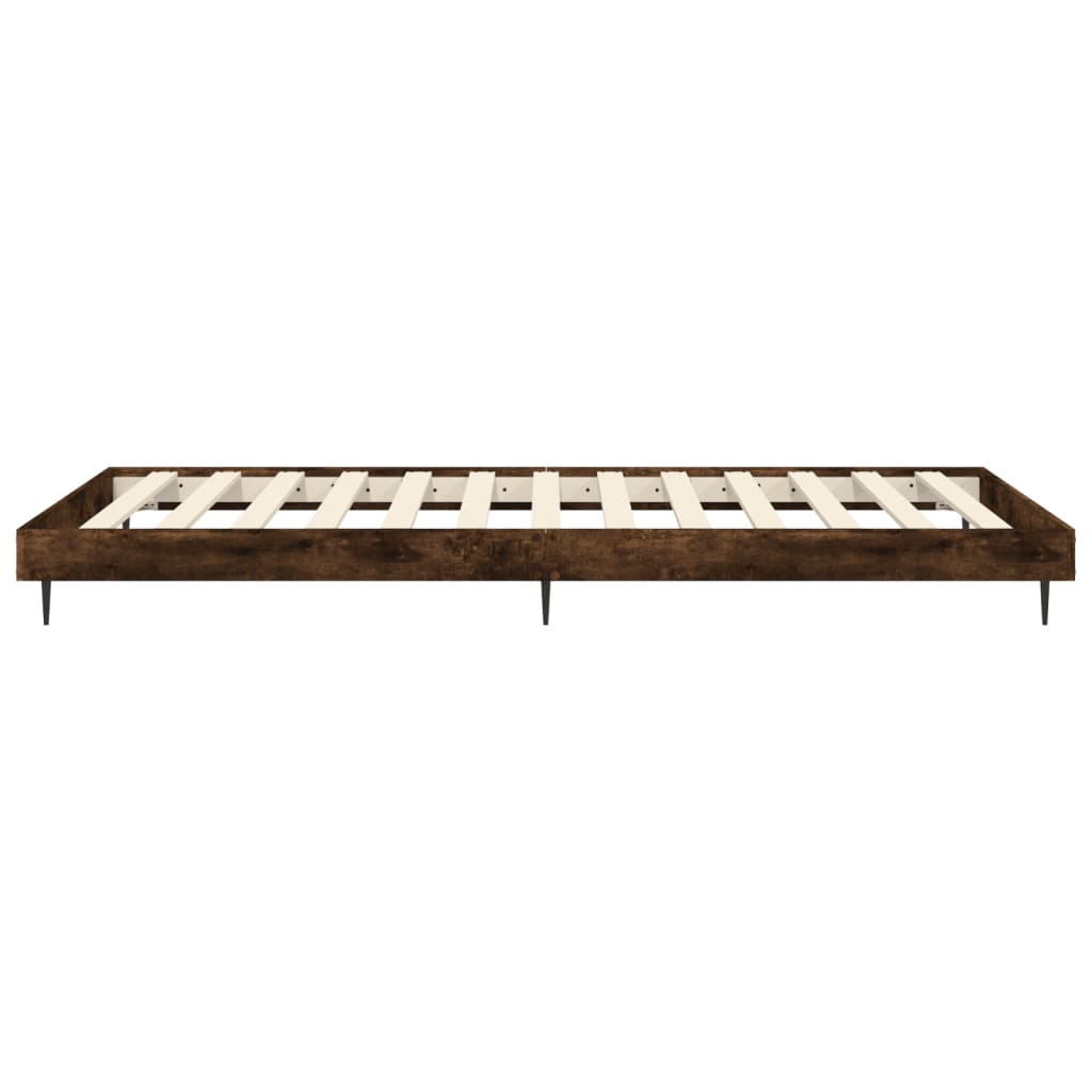 füstös tölgy színű szerelt fa ágykeret matrac nélkül 75x190 cm