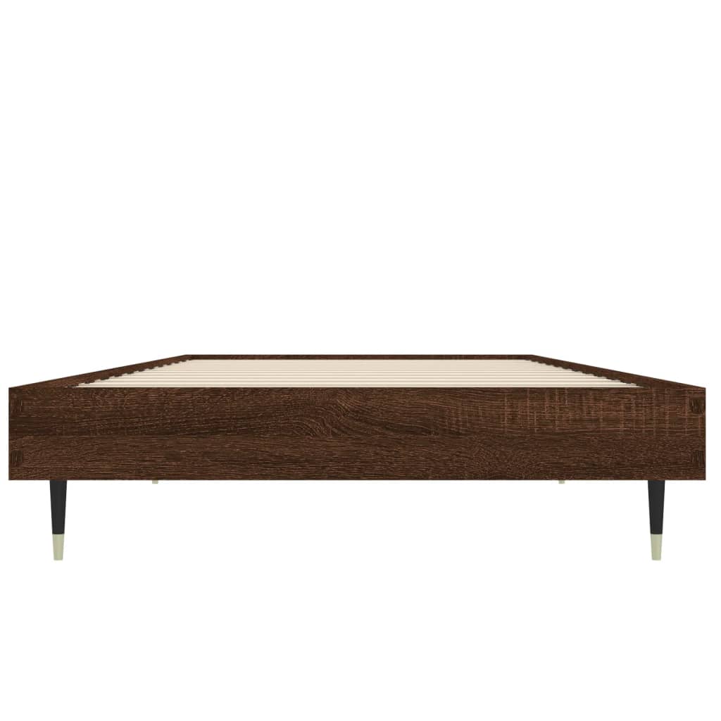 barna tölgy színű szerelt fa ágykeret matrac nélkül 75x190 cm