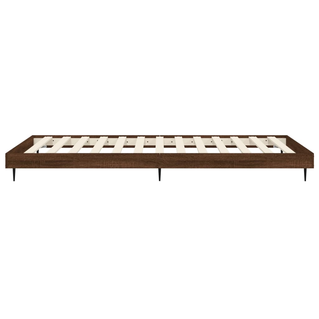 barna tölgy színű szerelt fa ágykeret matrac nélkül 75x190 cm