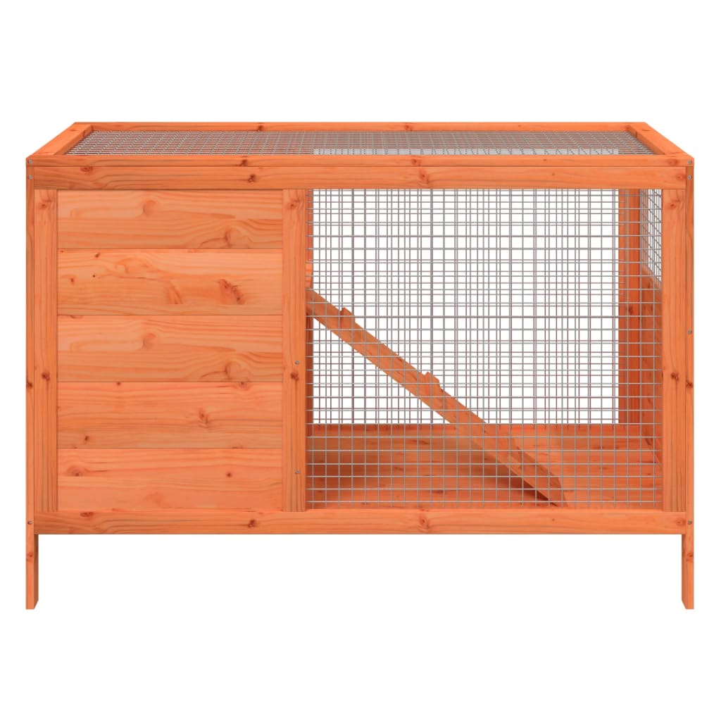 barna tömör fenyőfa nyúlketrec 103 x 44 x 69,5 cm