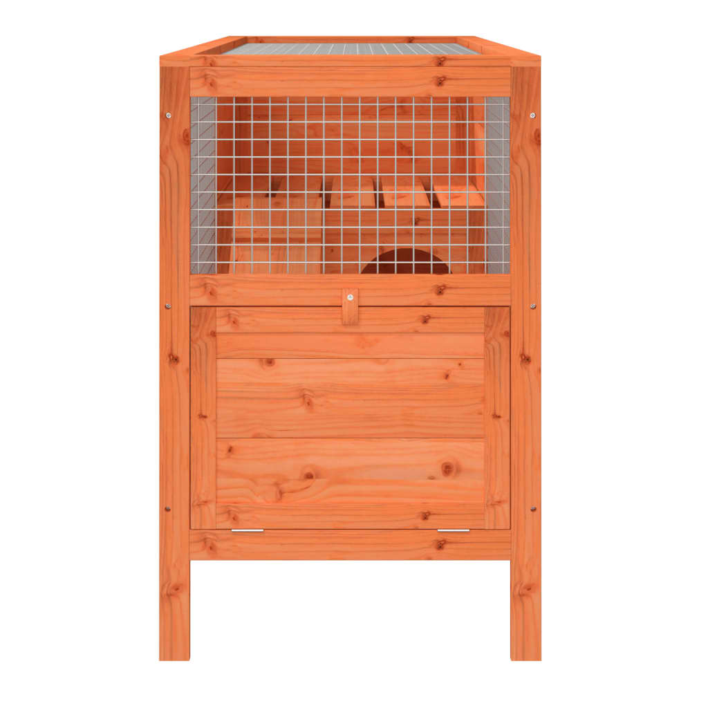 barna tömör fenyőfa nyúlketrec 103 x 44 x 69,5 cm