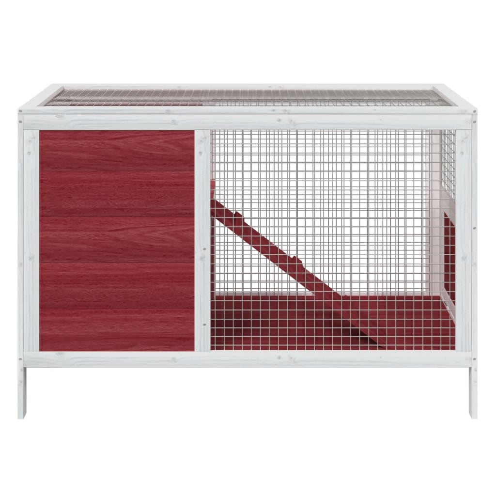 kávébarna tömör fenyőfa nyúlketrec 103 x 44 x 69,5 cm