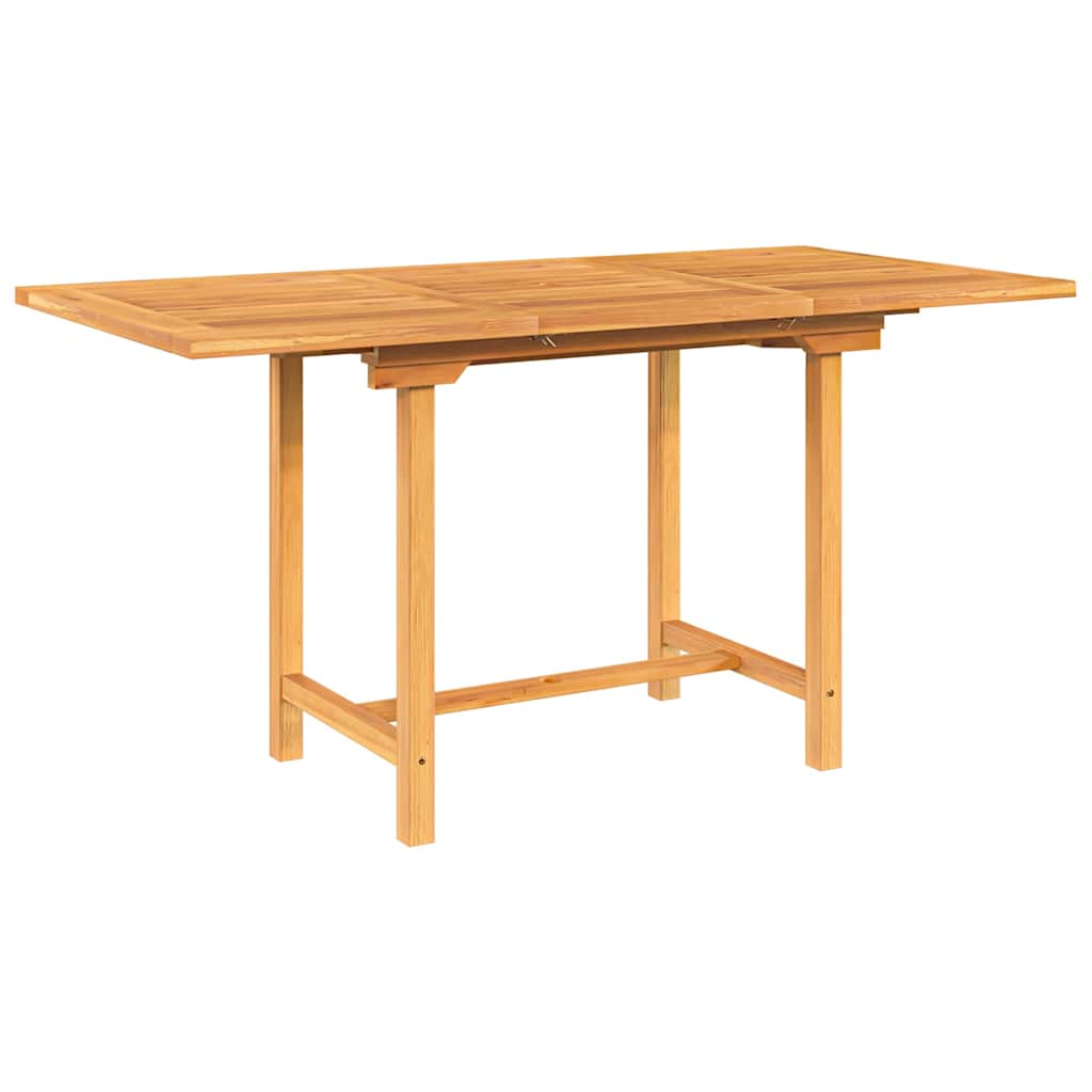 kihúzható tömör tíkfa kerti asztal 110-160 x 80 x 75 cm