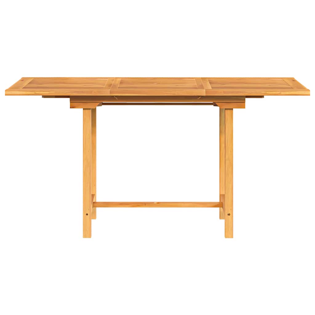 kihúzható tömör tíkfa kerti asztal 110-160 x 80 x 75 cm
