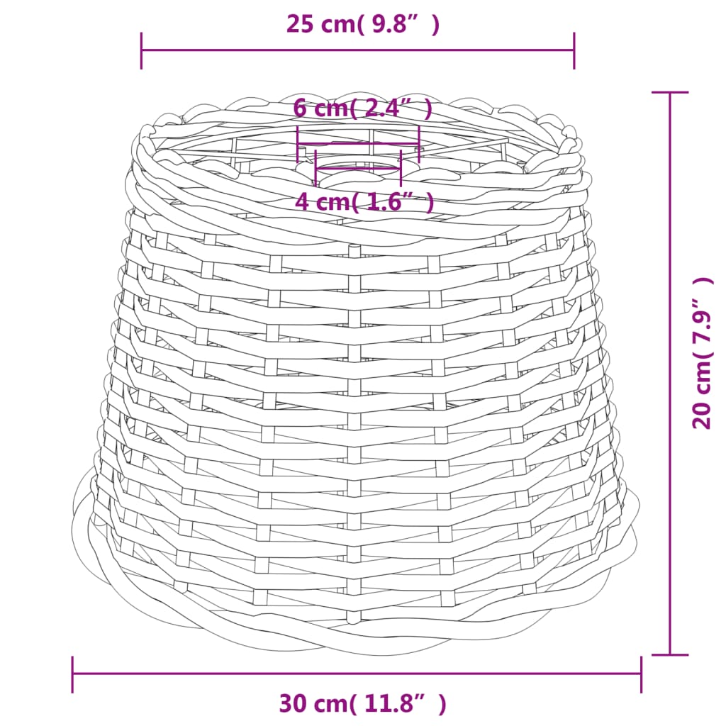 fehér fonott mennyezeti lámpaernyő Ø30 x 20 cm