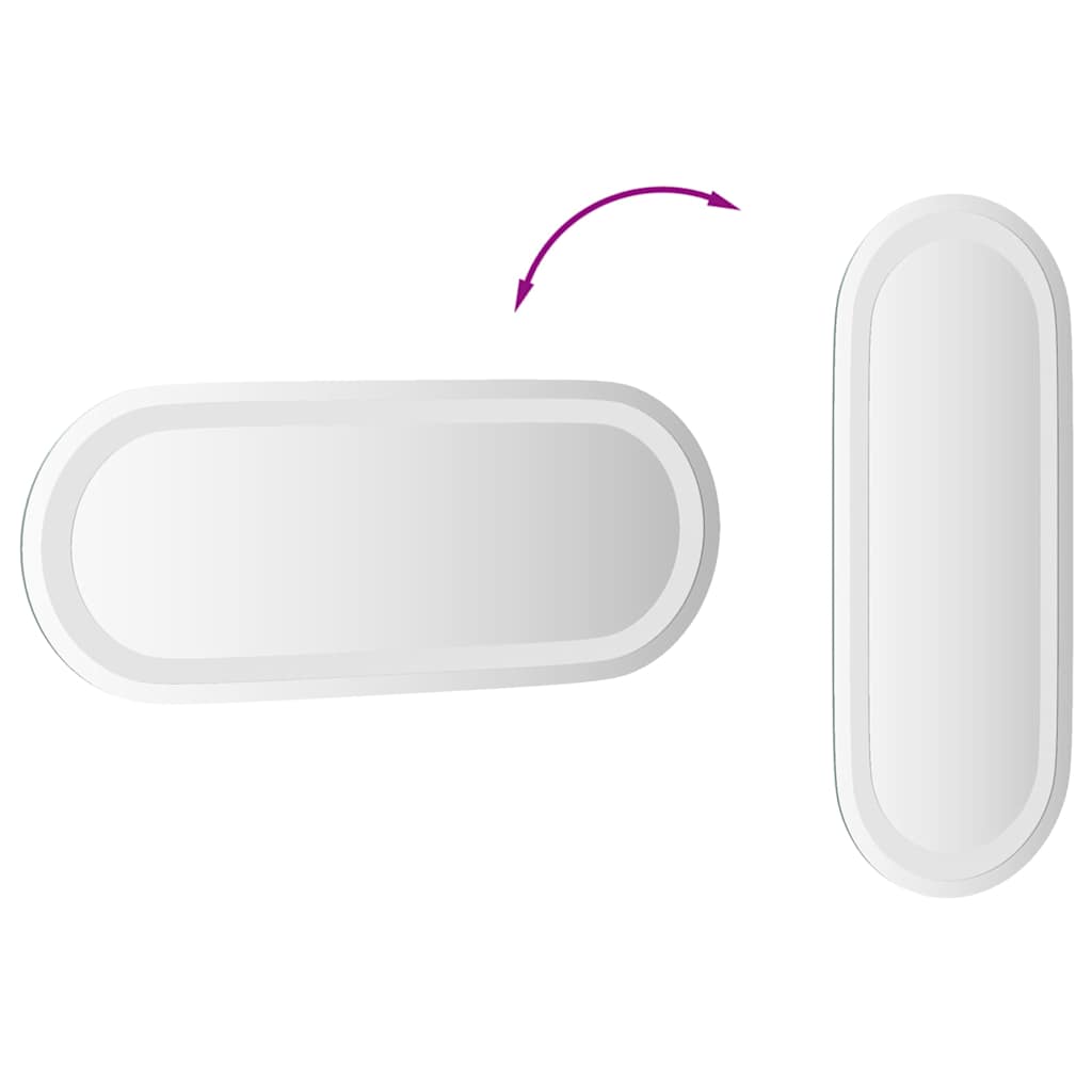 ovális LED-es fürdőszobai tükör 50 x 20 cm
