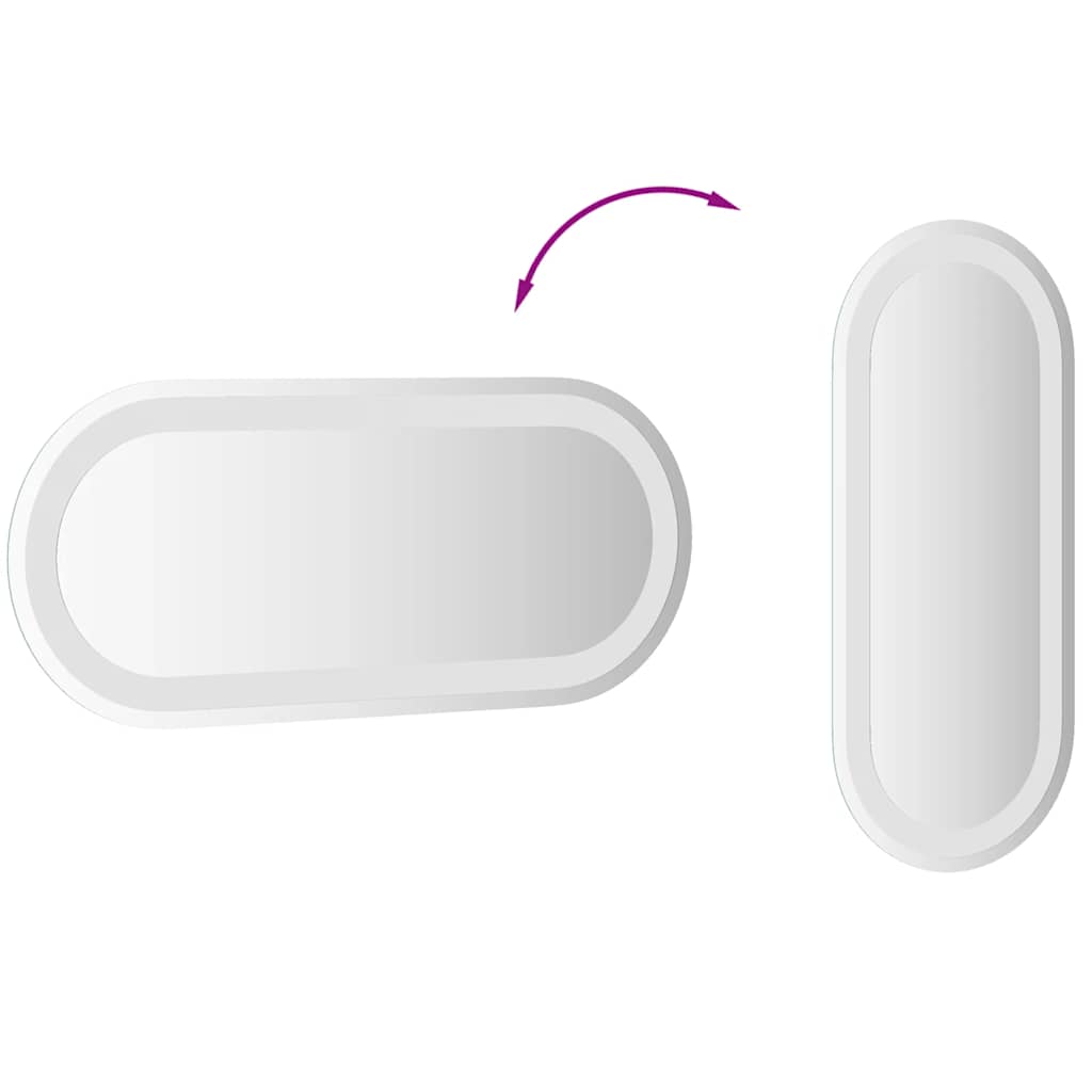 ovális LED-es fürdőszobai tükör 60 x 25 cm