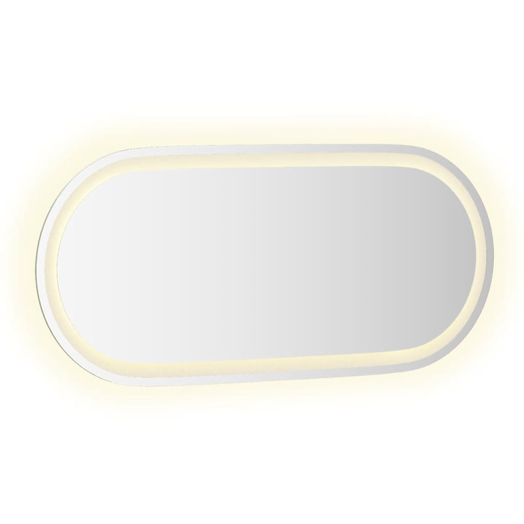 ovális LED-es fürdőszobai tükör 80 x 35 cm