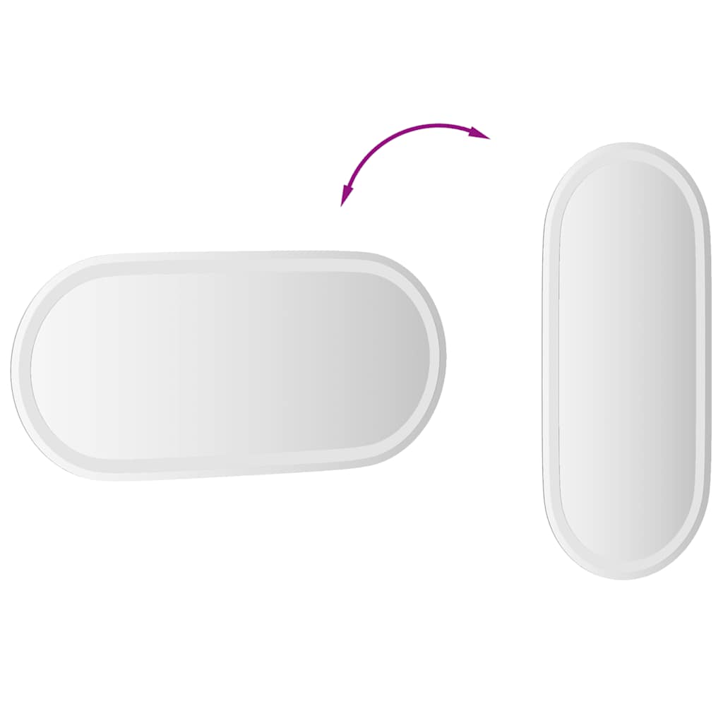 ovális LED-es fürdőszobai tükör 80 x 35 cm