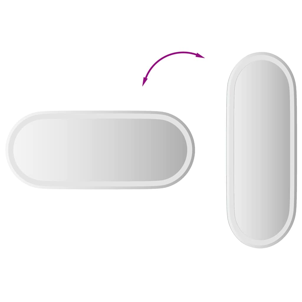 ovális LED-es fürdőszobai tükör 90 x 40 cm
