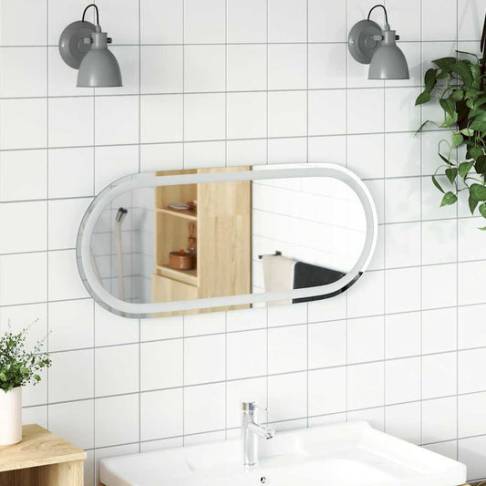 ovális LED-es fürdőszobai tükör 90 x 40 cm