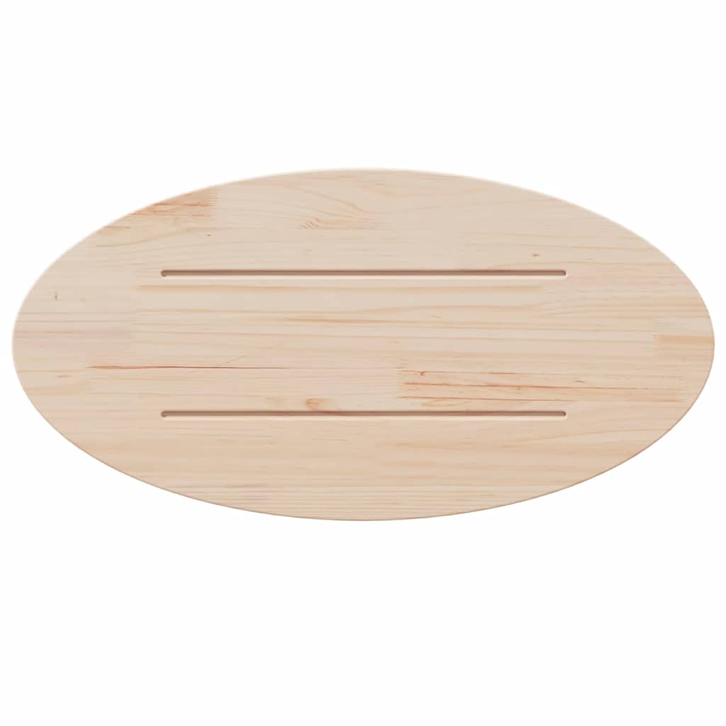 tömör fenyőfa ovális asztallap 60 x 30 x 2,5 cm
