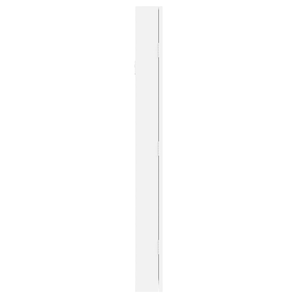 fehér falra szerelhető tükrös ékszerszekrény 30x8,5x90 cm