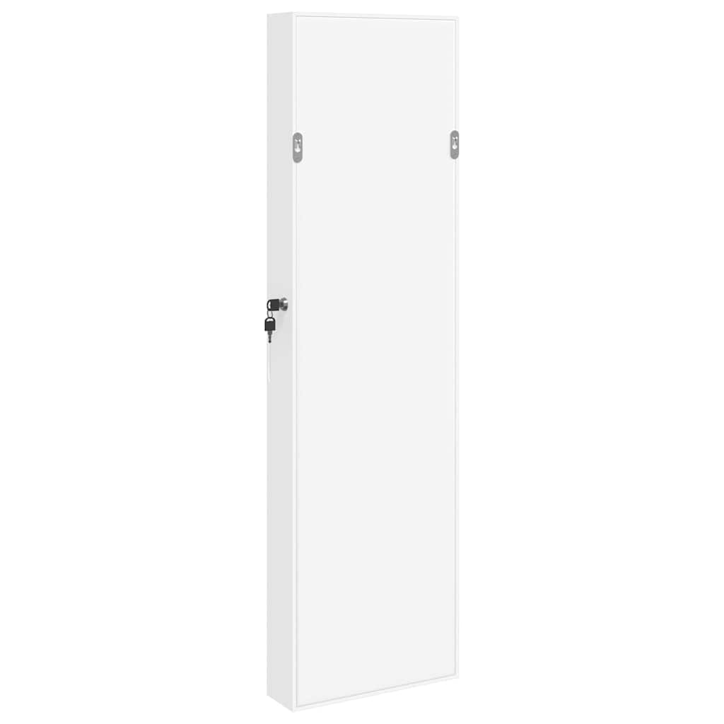 fehér falra szerelhető tükrös ékszerszekrény 30x8,5x106 cm