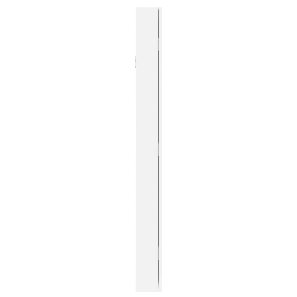 fehér falra szerelhető tükrös ékszerszekrény 37,5x10x106 cm