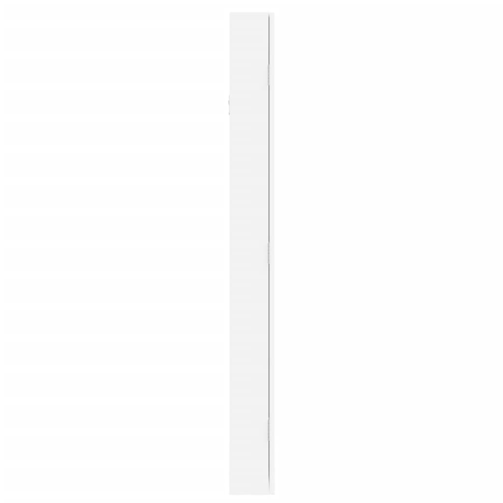fehér falra szerelhető tükrös ékszerszekrény 37,5x10x106 cm