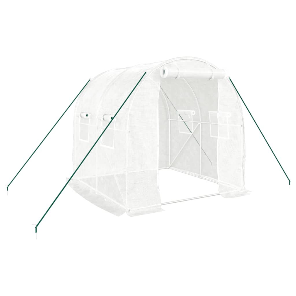 fehér acélvázas melegház 4 m² 2x2x2 m