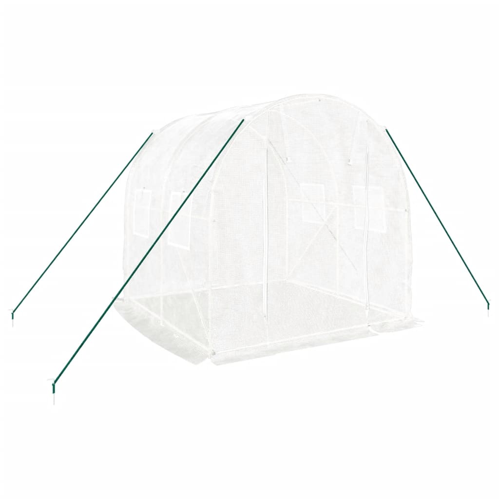 fehér acélvázas melegház 4 m² 2x2x2 m
