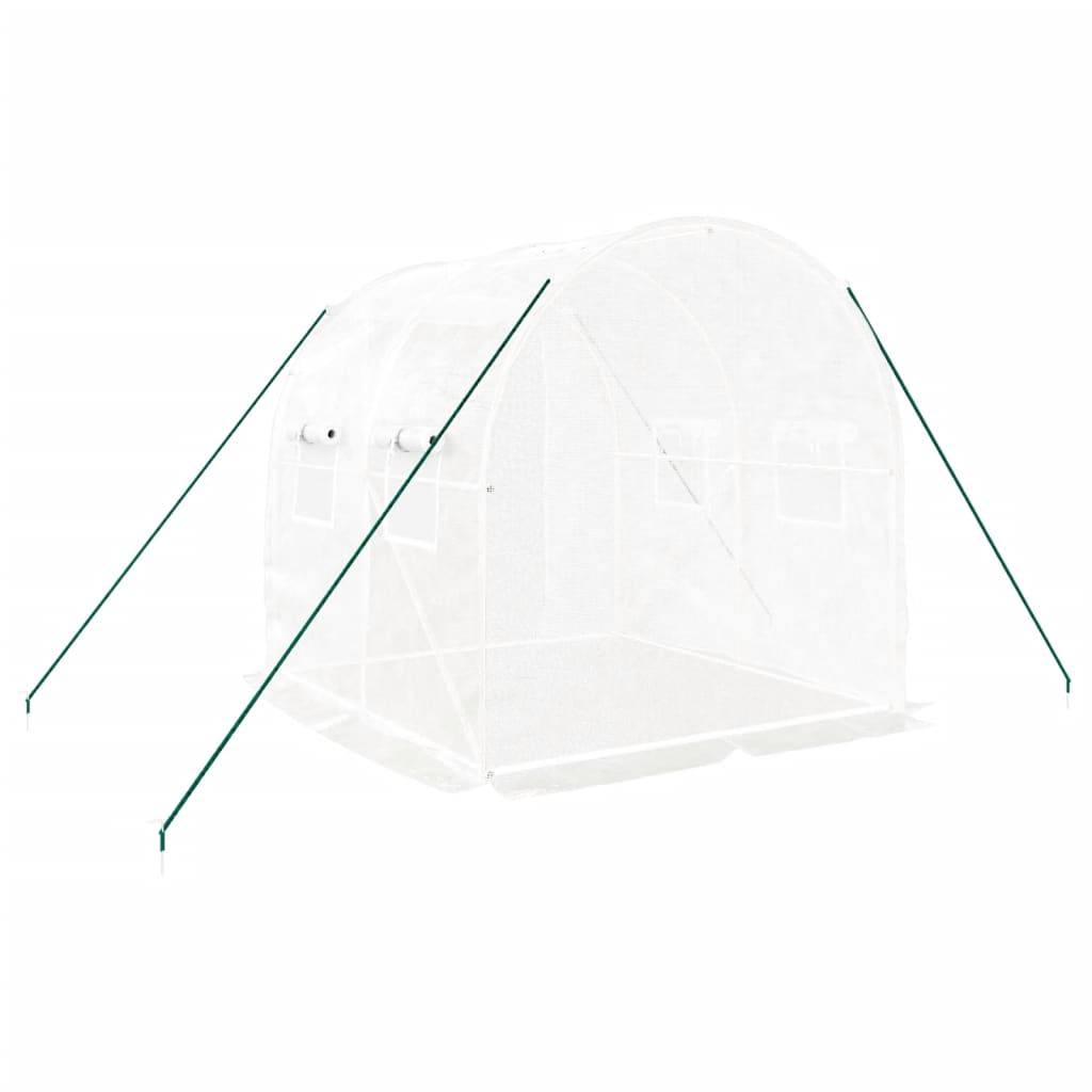 fehér acélvázas melegház 4 m² 2x2x2 m