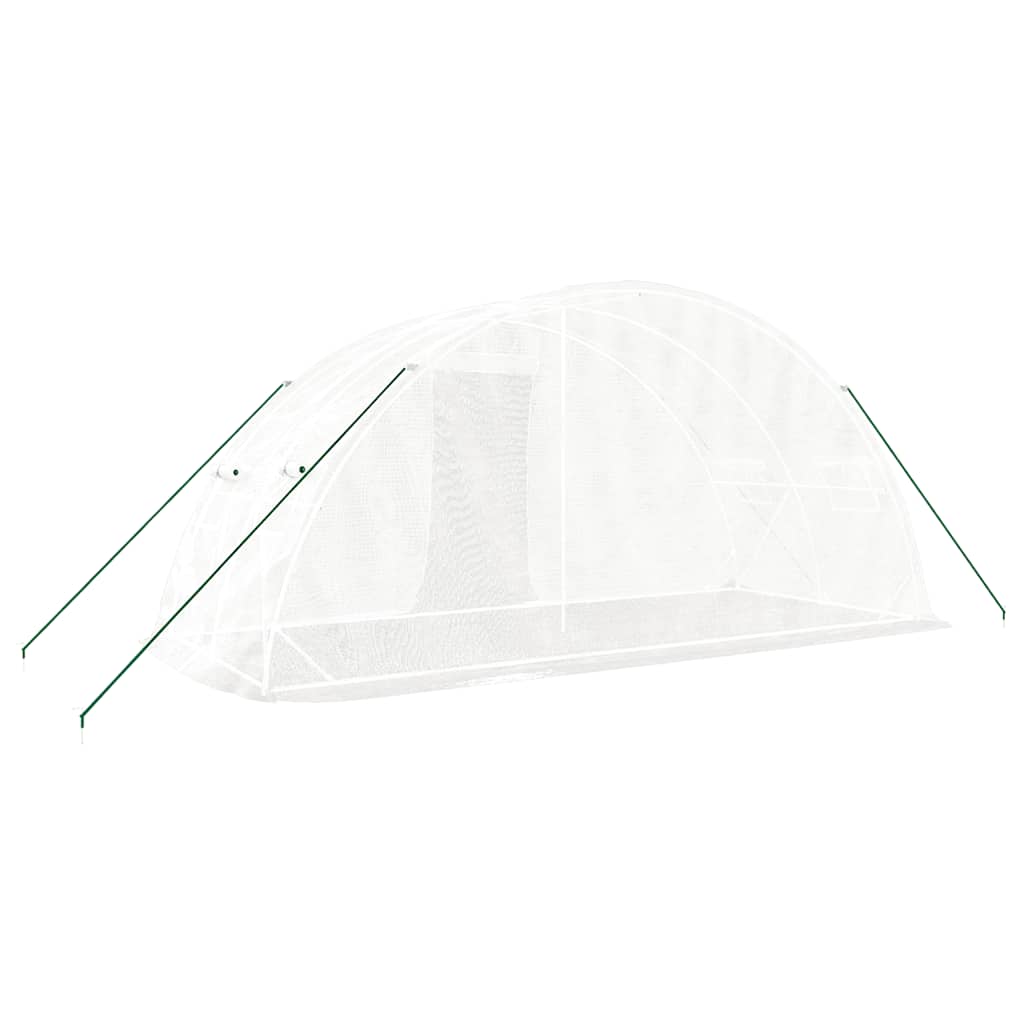 fehér acélvázas melegház 10 m² 5 x 2 x 2,3 m