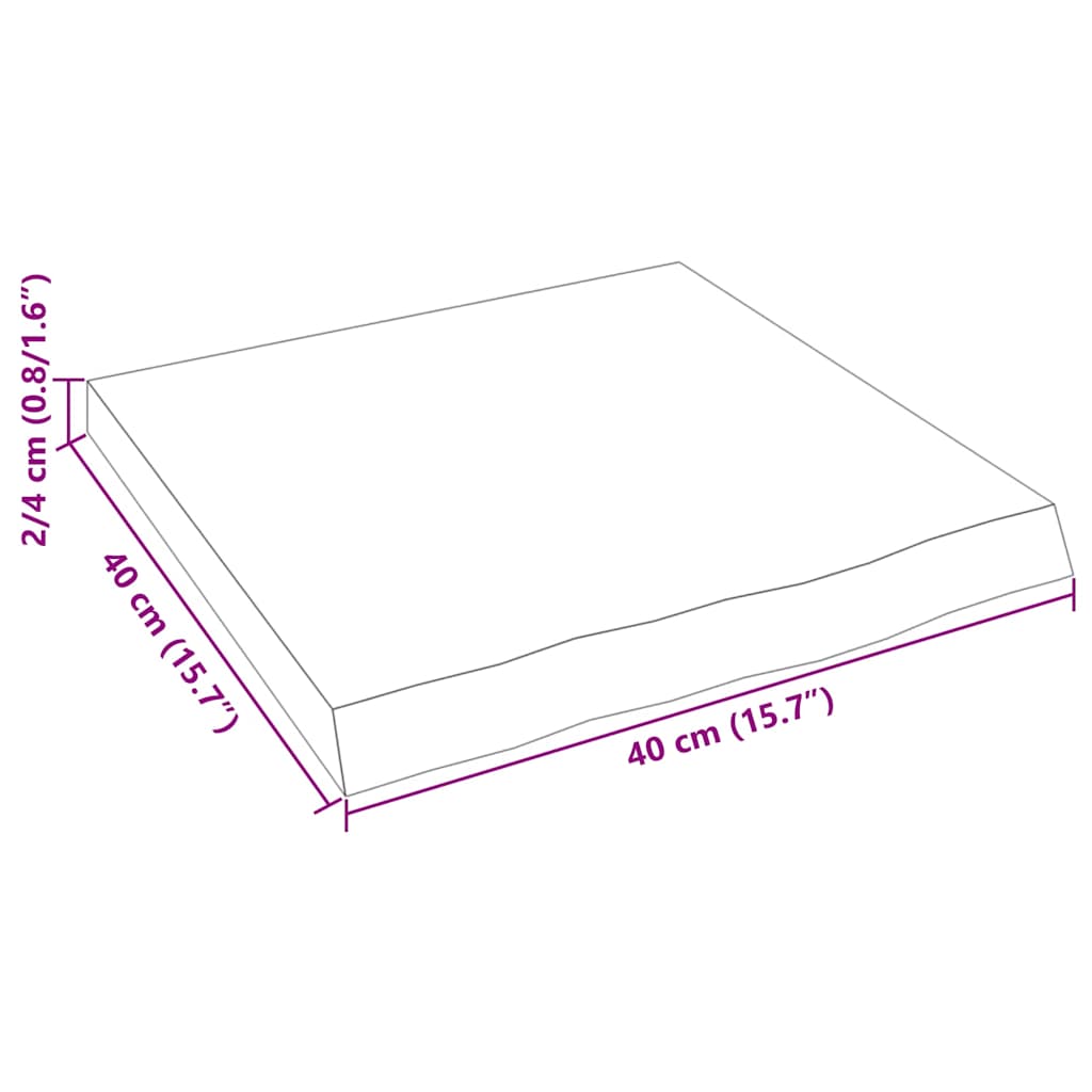 kezeletlen tömör tölgyfa fali polc 40x40x(2-4) cm