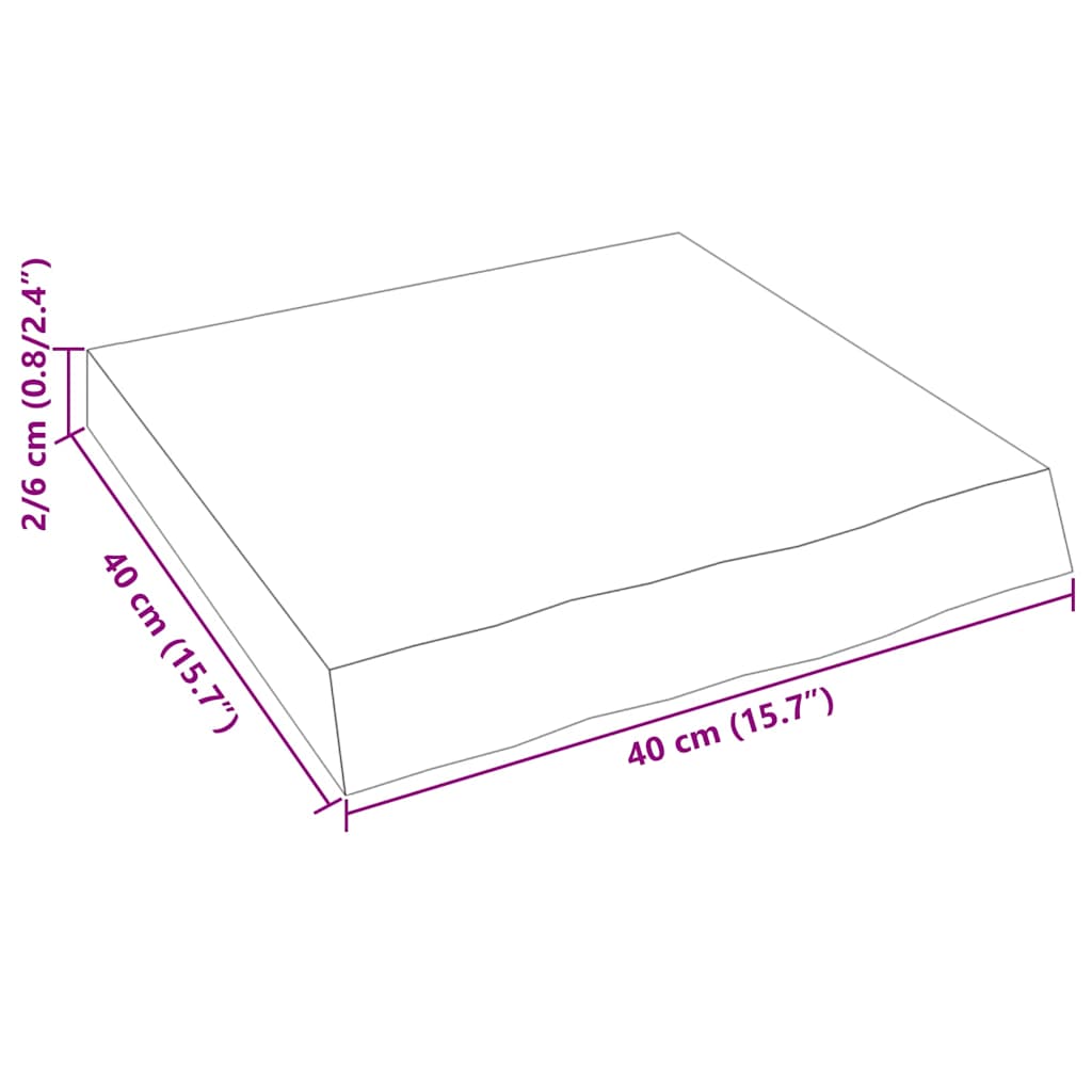 kezeletlen tömör tölgyfa fali polc 40x40x(2-6) cm