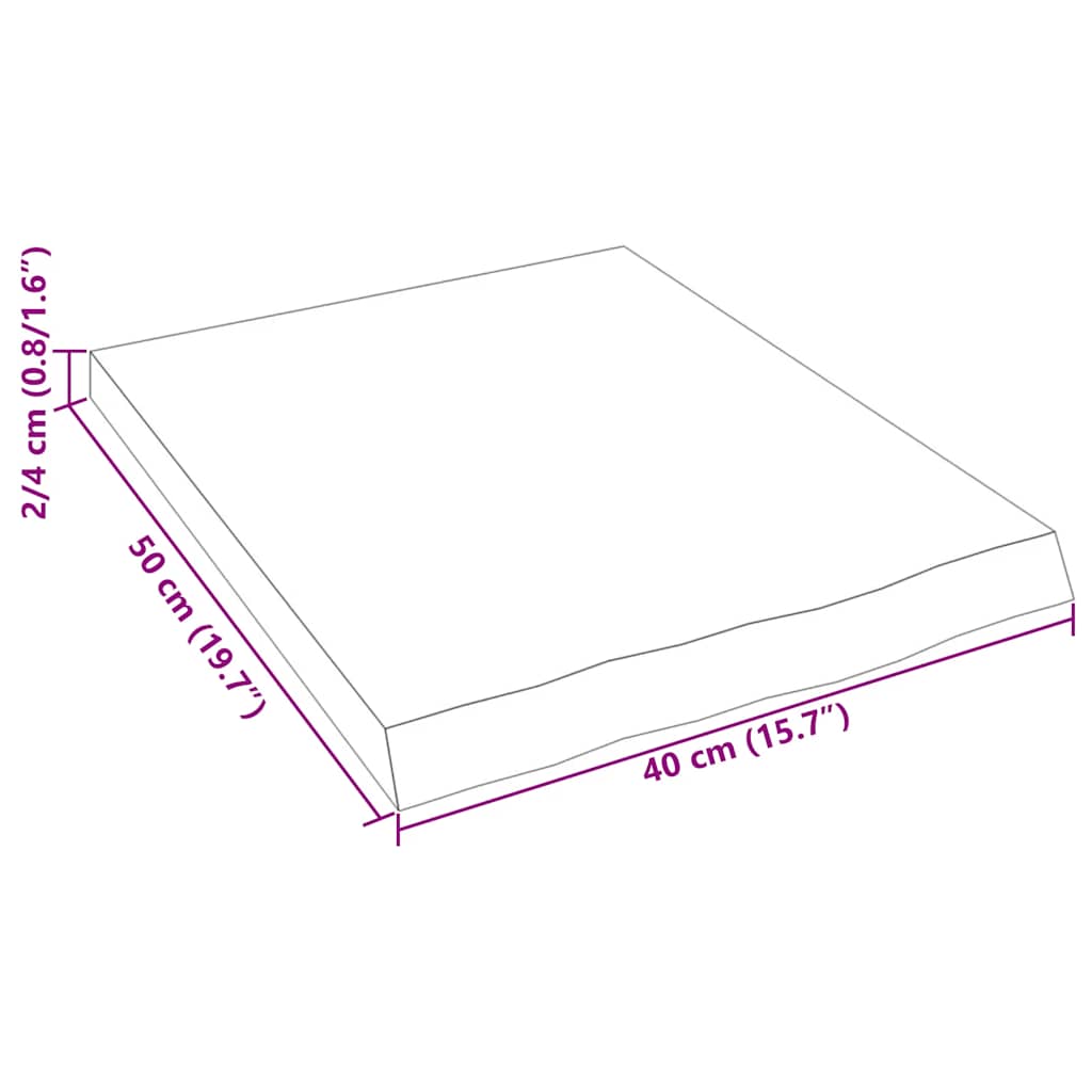kezeletlen tömör tölgyfa fali polc 40x50x(2-4) cm