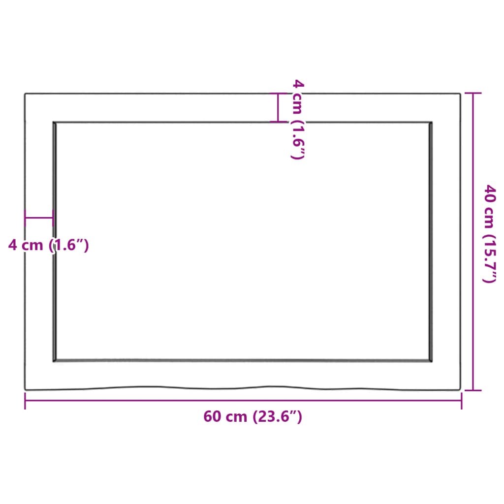 kezeletlen tömör tölgyfa fali polc 60x40x(2-4) cm