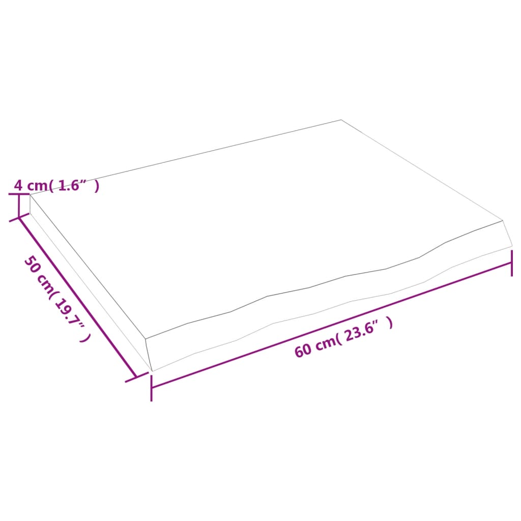 kezeletlen tömör tölgyfa fali polc 60x50x(2-4) cm
