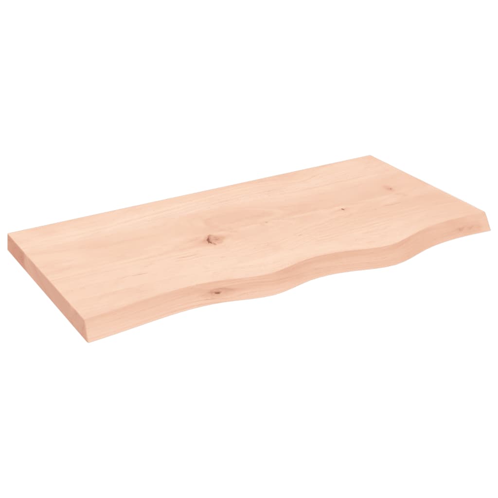kezeletlen tömör tölgyfa fali polc 80x40x(2-4) cm