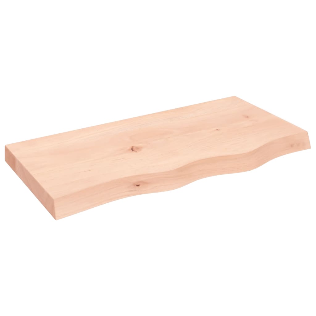 kezeletlen tömör tölgyfa fali polc 80x40x(2-6) cm
