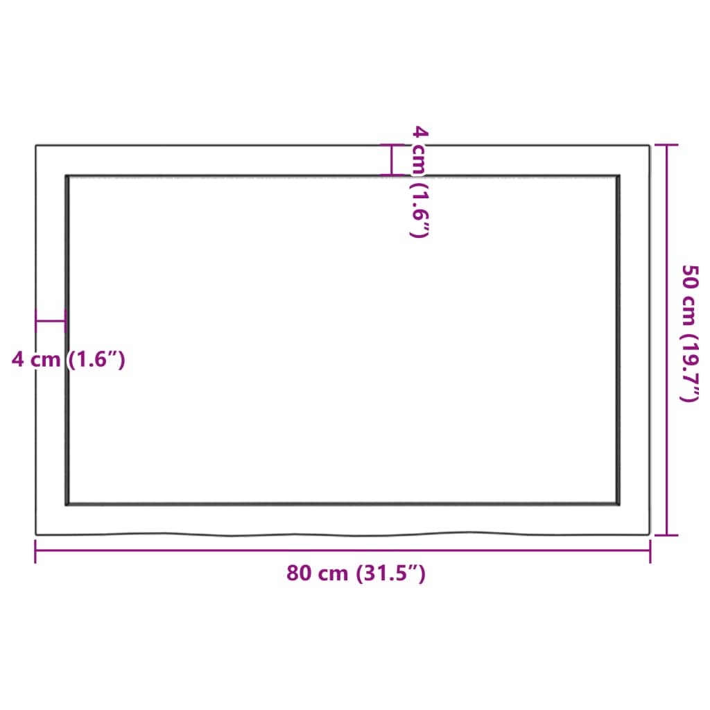 kezeletlen tömör tölgyfa fali polc 80x50x(2-6) cm